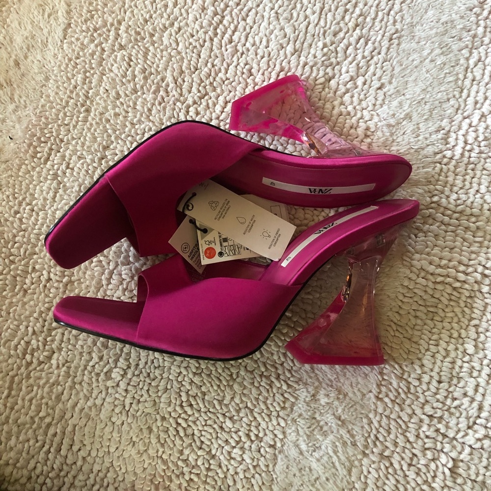 zara HEELED METHACRYLATE SANDALS - Picture 5 of 9